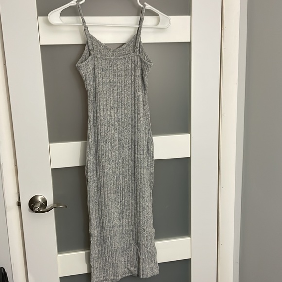 Women's Petite 2 Piece Set Rib Knit Split Thigh Cami Dress with Button Front Top - Picture 15 of 15